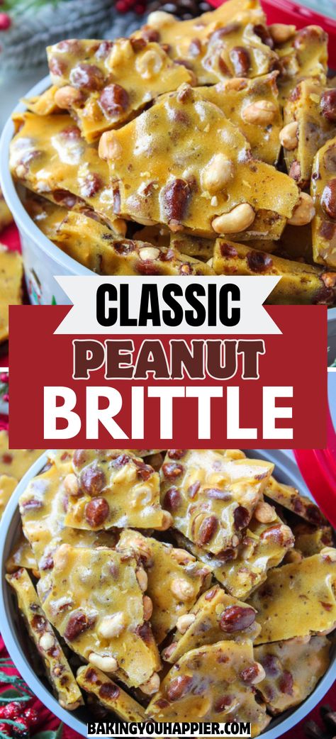 Peanut Brittle, a traditional and addicting Christmas candy that works perfectly as a gift or compliments any holiday treat platter! Peanut Brittle Recipe Old Fashioned, Peanut Brittle Recipe Easy, Treat Platter, Sweet Easy Recipes, Peanut Brittle Recipe, Easy Candy Recipes, Easy Candy, Brittle Recipes, Peanut Recipes