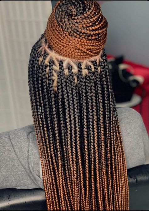 Black Brown Ombre Box Braids, Ombre Braids Black Women Two Tones, Ombre Twist Braids, Ombre Knotless Box Braids, Ombré Knotless Braids, Braids Color Ideas, Micro Senegalese Twist, Micro Twist Braids, Brown Knotless Braids