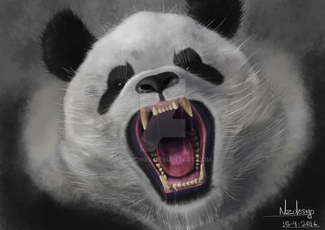 Unique Animal Tattoos, Angry Panda, Panda Bear Tattoos, Cute Tattoo Ideas, Full Leg Tattoos, Panda Tattoo, Cute Tattoo, Bear Tattoos, Animal Tattoos