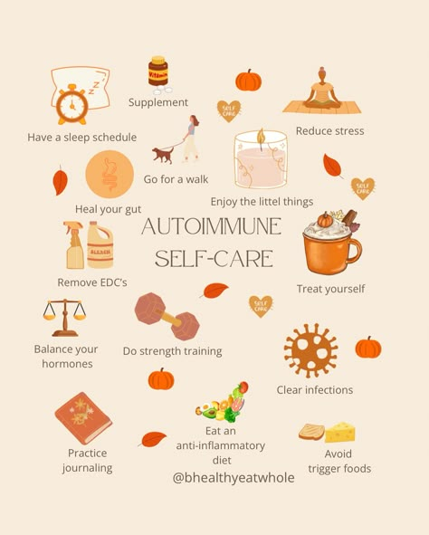 There are many elements involved when you develop an autoimmune disease. The most common are: 👉Genes 👉Gut dysbiosis aka leaky gut 👉Hormone imbalance 👉EDC’s exposure 👉Infections 👉Diet 👉Stress 👉Sleep It is important to look at all aspects of lifestyle factors when it comes to addressing an autoimmune disease, this can be done by reducing triggers and practicing self-care. Which one is your favorite? This is not medical advice! Follow @bhealthyeatwhole for autoimmune disease managemen... Juicing For Autoimmune Disease, Antinflammatory Diet, Hashimotos Disease Symptoms, Gut Dysbiosis, Gain Meals, Autoimmune Disease Symptoms, Selfcare Tips, Weight Gain Meals, Hashimotos Disease