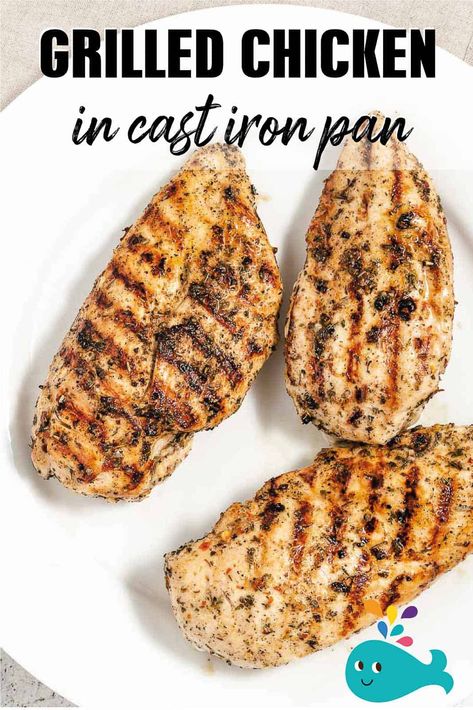 Grilled Chicken Skillet, Grilled Chicken In Cast Iron Skillet, Cast Iron Grilled Chicken, How To Cook Chicken In Cast Iron Skillet, Cast Iron Grill Recipes, Chicken Breast Recipes Cast Iron Skillet, Cast Iron Chicken Breast, Lodge Cast Iron Grill, Cast Iron Chicken Recipes