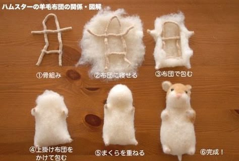 Beginner Needle Felting Ideas, Needle Felt Hamster, Felt Needle Animals, Needle Felting Animals For Beginners, Needle Felted Figures, Beginner Needle Felting, Tovad Ull, Needle Felting Tutorial, Felting Diy