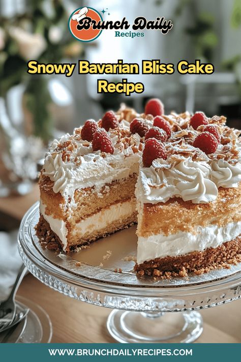 Indulge in this dreamy Bavarian bliss cake dusted with snowy sweetness! #BavarianCake #HolidayDesserts #SnowyTreats Snowy Bavarian Bliss Cake, Egg Dish, Pies & Tarts, Weekend Brunch, Daily Meals, Holiday Desserts, Brunch Recipes, Eat Cake, Cake Pops