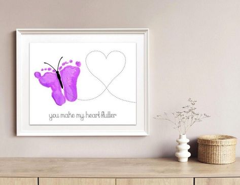 From Tiny Feet to Forever Memories: Baby Footprint Projects Newborn Footprint Art, Beautiful Butterfly Images, Butterfly Footprints, Spring Toddler Crafts, Newborn Footprints, Spring Crafts Preschool, Baby Footprint Art, Newborn Art, Footprint Keepsake