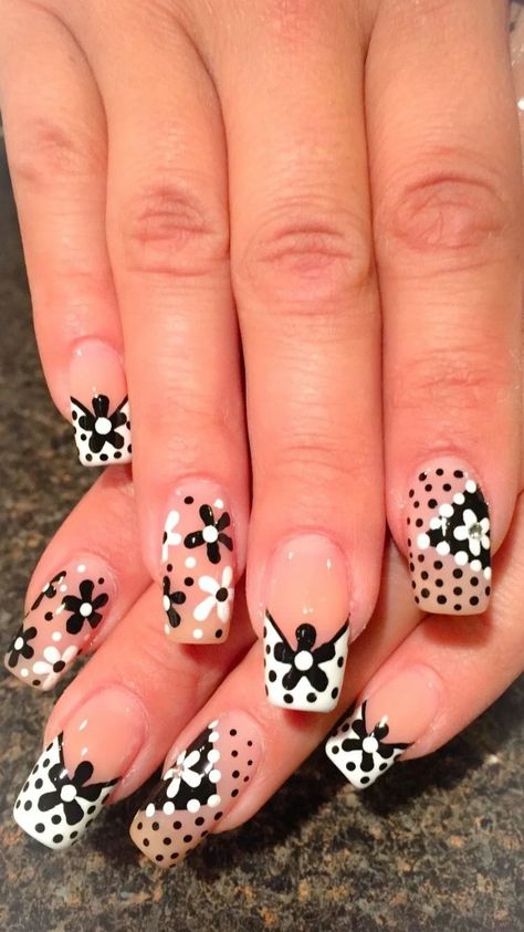 Rockabilly Nails, Dot Nail Art Designs, Polka Dot Nail Designs, Dot Nail Designs, Polka Dot Nail Art, Yellow Nails Design, Easter Nail Designs, Dot Nail Art, Polka Dot Nails