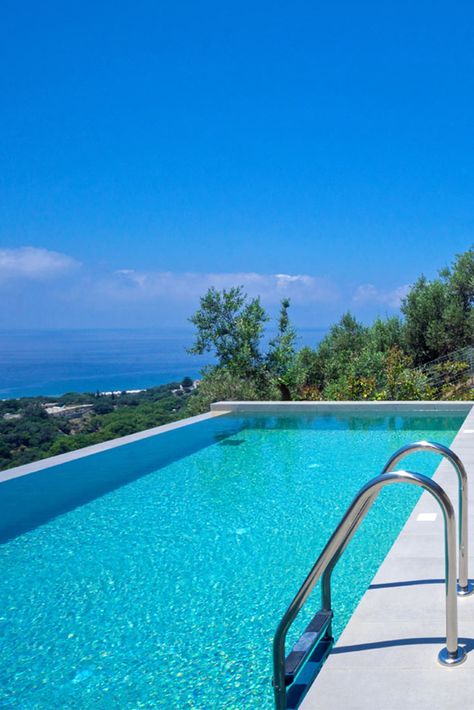 Enjoy gorgeous sea views surrounded by nature in Villa Levande!   #crete #greece #chania #summer #vacations #holiday #travel #sea #sun #sand #nature #landscape #island #TheHotelgr Crete Greece Chania, Greece Pool, Greece Chania, Landscape Island, Clean Pool, Pool Holiday, Crete Chania, Crete Holiday, Villa With Pool