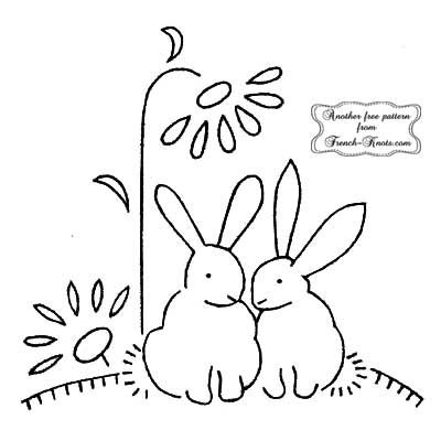 Bunny Embroidery Patterns Free, Sew Bunny, Easter Stitch, Easter Embroidery Patterns, Optical Illusion Tattoos, Illusion Tattoos, Embroidery Napkins, Rabbit Embroidery, Bunny Embroidery