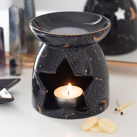 Purple Constellation Oil Burner - Something Different Wholesale Purple Constellation, Ceramic Oil Burner, Star Cut Out, Essential Oil Burner, Celestial Design, Wax Melt Warmer, Montezuma, Oil Warmer, Wax Melters