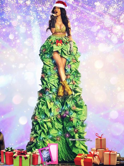 Nicki as a christmas tree!! Nicki Minaj Christmas, Nicki Minaj Pictures, Christmas Things, Christmas Hat, Nicki Minaj, Christmas Tree, Queen, Collage, Christmas