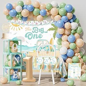 YJDFWAUT The Big One First Birthday Decorations, Surf 1st Birthday Party Decorations Supplies, Boy 1st-Wave First Birthday Décor, Retro Sand Summer Beach Surfs Up Pool Fishing Baby Boy 1st Birthday Surf 1st Birthday, The Big One First Birthday, Big One First Birthday, Fishing Baby, Surf Birthday, First Birthday Crown, Boys First Birthday Party Ideas, 1st Birthday Party Decorations, Baby Boy First Birthday