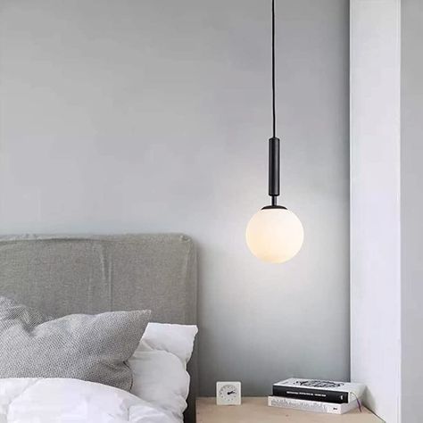 Hanging Bedside Lights, Hanging Sconces, Bedside Pendant Lights, Pendant Lamps Bedroom, Modern Pendant Lights, Nordic Pendant Light, Island Light Fixtures, Deco Lighting, Ceiling Lamp White