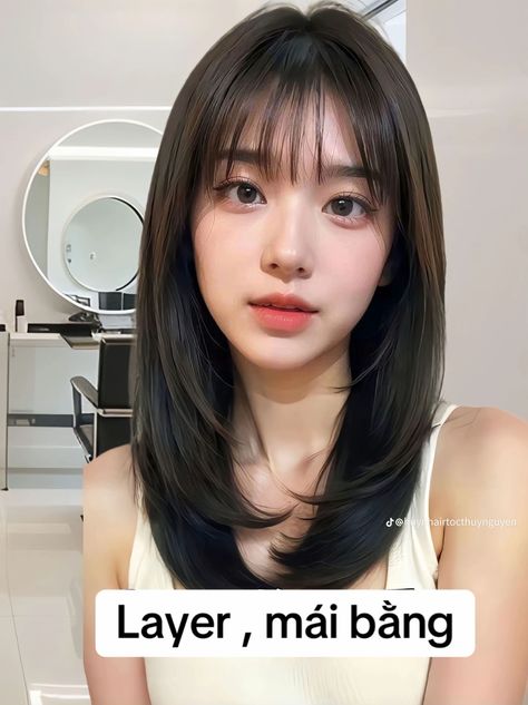 Haircut Korea, Momo Haircut, Short Hair Bangs Asian, Poni Layer, Full Hairline, Korean Style Haircut, Korean Girl Haircut, Korean Haircut Round Faces, Korean Bang