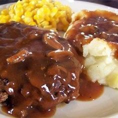 Paleo Salisbury Steak, Sauteed Cabbage, Salisbury Steak Recipes, Salisbury Steak, Think Food, French Onion Soup, French Onion, Onion Soup, Beef Dishes