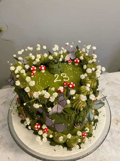 Forest Fairy, Birthday Cake, Forest, Baking, Cake, Birthday, Flowers, Green, White