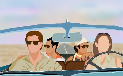 Znmd Quotes Wallpaper, Bollywood Digital Art, Znmd Quotes Aesthetic, Bollywood Movie Illustration, Bollywood Illustration Art, Bollywood Illustration, Zindagi Na Milegi Dobara, Bollywood Theme, Film Posters Art