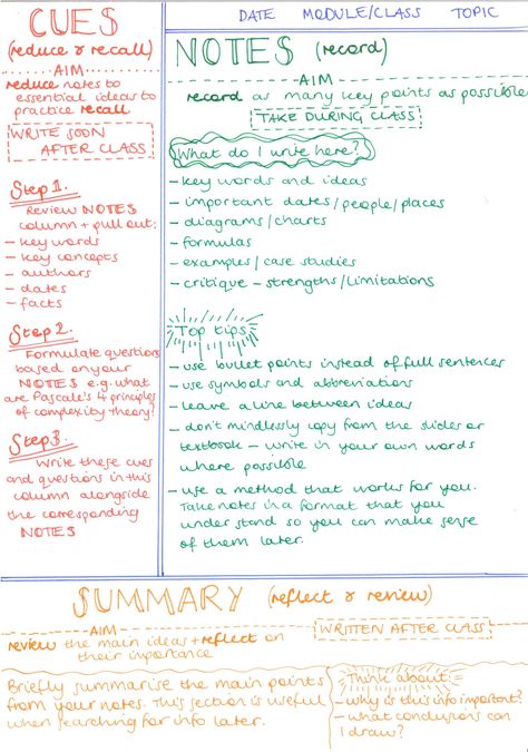 Cornell note taking method diagram How I Take Notes, College Note Taking, Note Taking Strategies, Back To University, Note Taking Tips, Cornell Notes, College Notes, School Organization Notes, Study Methods