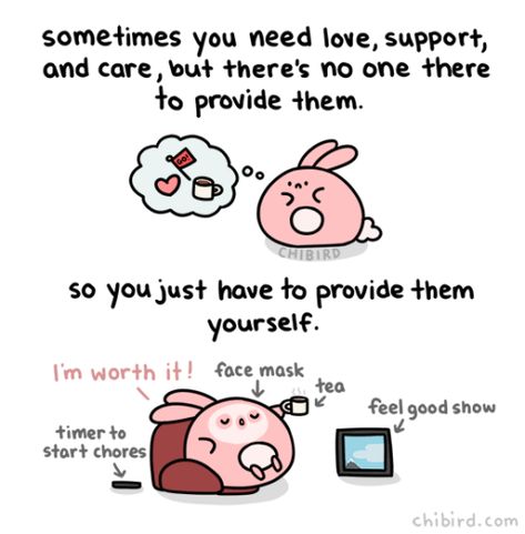 This is one of the most important skills to learn—providing your own support when no one else is there to provide it for you. 💓 It’s really tough and might feel unnatural, but it’s really important to be your own best friend! Life can be easier to go through when you are kind and loving towards yourself.  #motivation #selfcare #selflove #positivity #chibird Positive Text, Latest Kate, Cute Motivational Quotes, Cheer Up Quotes, Creative Thoughts, Country House Style, Positive Encouragement, Cute Inspirational Quotes, Cozy Design