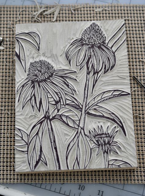 Lino Flowers, Lino Print Ideas Easy, Linocut Prints Ideas Simple, Floral Linocut, Botanical Linocut, Linoleum Print Ideas, Lino Cut Ideas, Linocut Art Ideas, Flower Lino Print