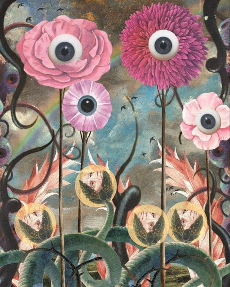 Moon Patrol, Surreal Flowers, Magazine Collage, Celestial Art, Collage Artists, Creepy Art, Pop Surrealism, Weird Art, Mural Art