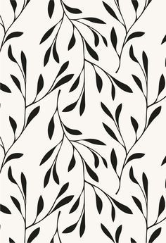 Simple Floral Pattern, Black And White Leaves, Pattern Design Inspiration, Textile Prints Design, White Leaves, Textile Pattern Design, Malbec, Free Downloads, Textile Prints