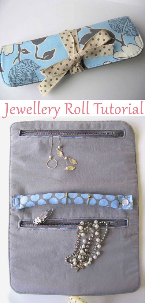 Travel jewelry case tutorial diy necklace roll, diy necklace travel case, Travel Jewelry Case – Free Sewing Pattern and Tutorial. Jewellery Roll Pattern, Jewelry Roll Pattern, Necklace Roll, Diy Jewelry Roll, Travel Jewelry Organizer Cases, Tree Jewelry Holder, Diy Purses, Diy Jelly, Jewelry Roll Travel