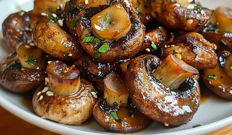 Steakhouse Garlic Butter Mushrooms - Valerie Recipes Button Mushroom Recipes, Asparagus Stuffed Chicken, Butter Mushrooms, Asparagus Stuffed Chicken Breast, Steakhouse Recipes, Garlic Butter Mushrooms, Mushroom Recipes Healthy, Stuffed Chicken Breast, Button Mushroom