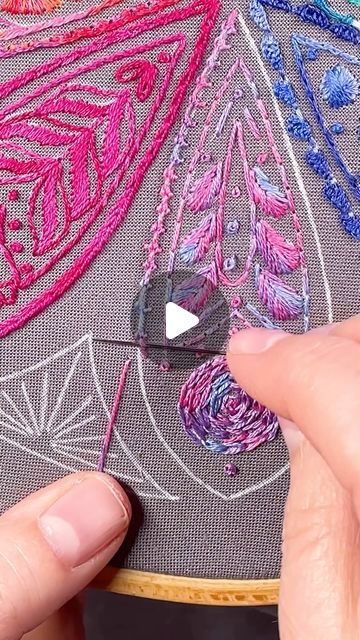 Visual Mending, Palestrina Stitch, Brazilian Embroidery Stitches, Kaleidoscope Design, Embroidery Workshop, Tandoori Masala, Embroidery Stitch, Contemporary Embroidery, Hand Work Blouse Design