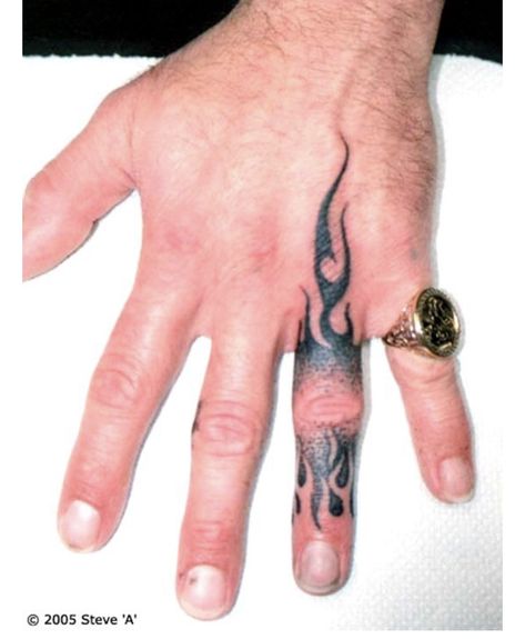 tribal flame finger tattoo (very cool) Hand Flame Tattoo, Flame Hand Tattoo, Fire Hand Tattoo, Flame Finger Tattoo, Men Finger Tattoos, Acab Tattoo, Hand Tattoo Images, Cool Finger Tattoos, Hand Ideas