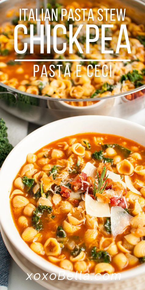 Chickpea Pasta Soup, Italian Pasta Soup Recipes, Italian Chickpea Soup, Pasta And Chickpeas Recipes, Chickpea And Pasta Recipes, Italian Pasta Soup, Chickpea Stew Recipes, Chickpea Pasta Recipes, Italy Soup