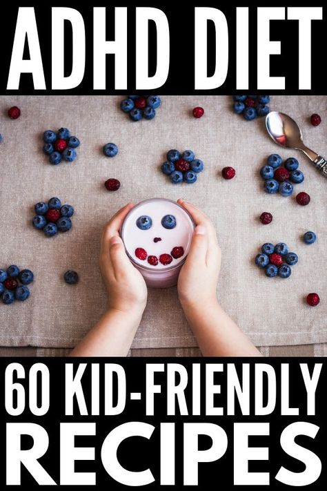 ADHD Diet for Kids | If you’re looking for natural treatments to help decrease the symptoms of attention deficit hyperactivity disorder in children, taking stock of the food your child eats (the gut-brain connection) is a great first step. This collection of ADHD diet recipes has over 60 breakfast, lunch, dinner, and dessert ideas, as well as healthy snacks for on-the-go hunger that even picky eaters will love. #ADHD #ADHDDiet #ADHDKids #ADHDStrategies Diet For Kids, Desserts For Kids, Diet Breakfast, Attention Deficit, Diet Keto, Healthy Snacks For Kids, Picky Eaters, Kids Snacks, Breakfast Lunch Dinner