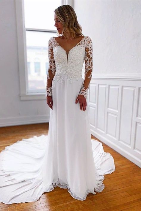 Best Wedding Dresses With Sleeves, Simple Beach Wedding Dress With Sleeves, Flattering Wedding Dress For Big Arms, Wedding Dress For Big Stomach, Lacy Wedding Dresses With Sleeves, Long Sleeve A Line Wedding Dress, Country Wedding Dresses With Sleeves, Aline Wedding Dress With Sleeves, Long Sleeve Beaded Wedding Dress