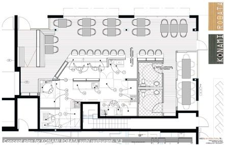 Sushi Kitchen Design, Small Restaurant Layout, Restaurant Layout Plan, Restaurant Design Plan, Sushi Bar Design, Japanese Layout, Restaurants Interior, Restaurant Floor Plan, Sushi Counter