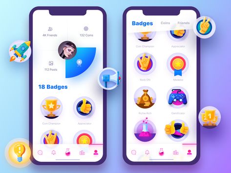 Profile badges App Badges, Profile Ui, Ui Ux 디자인, Badge Collection, Ux Inspiration, Product Manager, Mobile App Design Inspiration, App Interface Design, Game Ui Design