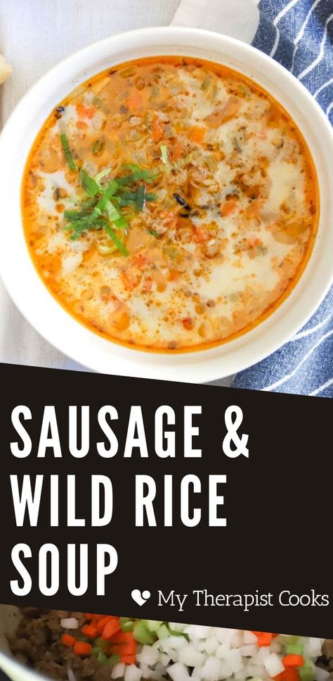 Wild Rice And Sausage, Ground Sausage Recipes For Dinner, Sausage Wild Rice, Creamy Wild Rice, Sausage And Rice Casserole, Ground Sausage Recipes, Holiday Soups, Gluten Free Soup Recipes Glutenfree, Wild Rice Soup Recipes