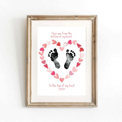 Newborn Footprint Art, Footprint Heart, Newborn Footprints, Café Design, Valentine's Day Celebration, Footprint Keepsake, Valentines Day Baby, Footprint Art, Stamp Pad