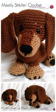 Crochet Dogs, Dachshund Pattern, Amigurumi Dog, Crochet Dog Patterns, Crochet Toys Free, Crochet Animals Free Patterns, Crochet Amigurumi Free, Crochet Animal Patterns, Crochet Dog