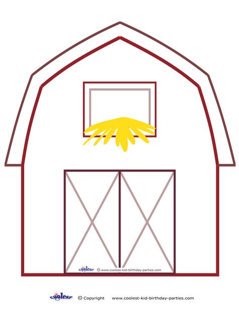 You can use this design in many creative ways. For example, you can print it on colored paper or print on white paper and let your kids color it in, a... Barn Crafts, Paper House Template, Farm Theme Preschool, Farm Animal Crafts, Quiet Book Templates, Animal Art Projects, Animal Templates, Barn Animals, House Template