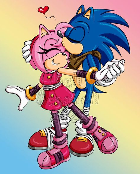 Sonic And Amy Kiss, Boom Sonamy, Sonic And Amy, Amy Rose, Mario And Luigi, Sonic The Hedgehog, Sonic, Mario, Kiss