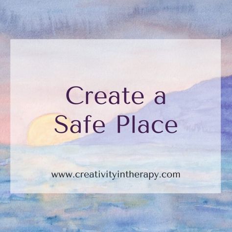 Create a Safe Place Safe Place Art Therapy, Well Drawing, Expressive Therapy, Safety Activities, Therapy Interventions, Art Therapy Directives, Drawing Activity, Recreation Therapy