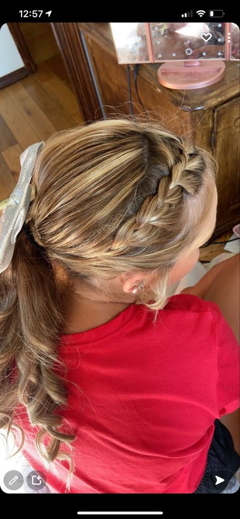 Cute cheer hair style for ponytail cheer hair ponytail cheer hair Cute Cheer Ponytails, Cheer Hair Braids, Cheer Hairstyles With Bows Low Pony, Football Cheer Hairstyles, Comp Cheer Hair, Cheer Hairstyles Ponytail, Cheer Ponytail With Bow, Competitive Cheer Hairstyles, Sideline Cheer Hairstyles