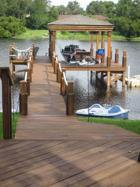 Recent Projects — Summertime Deck and Dock Lake House Dock, Floating Dock Plans, Building A Dock, Boathouse Design, Lake Landscaping, Dock House, Farm Pond, Lake Houses Exterior, Fishing Dock