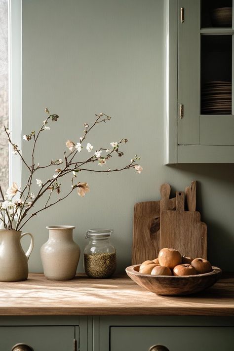 Soft Green Kitchen Walls, Bright Sage Green, Soft Green Kitchen, Sage Green Kitchen Ideas, Sage Walls, Sage Green Kitchen Walls, Green Kitchen Ideas, Green Kitchen Walls, Sage Kitchen