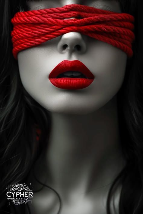 Black White And Red Photography, Woman Blindfolded, Foods From Around The World, Female Lips, Android Wallpaper Art, Fast Foods, Noir Movie, Art Photography Portrait, Photo To Art