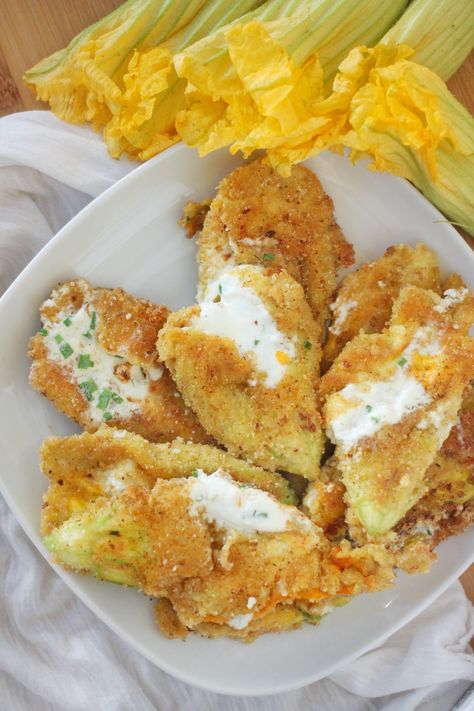 Chive & Ricotta-Stuffed Squash Blossoms – Seek Satiation Squash Blossom Recipes, Stuffed Buttercup Squash Recipe Baked, Pumpkin Blossom Recipe, Stuffed Fried Squash Blossoms, Stuffed Squash Flower Recipes, Stuffed Zucchini Blossom Recipes, Stuffed Zucchini Flower Recipes, Stuffed Squash Blossom, Squash Blossom Recipe