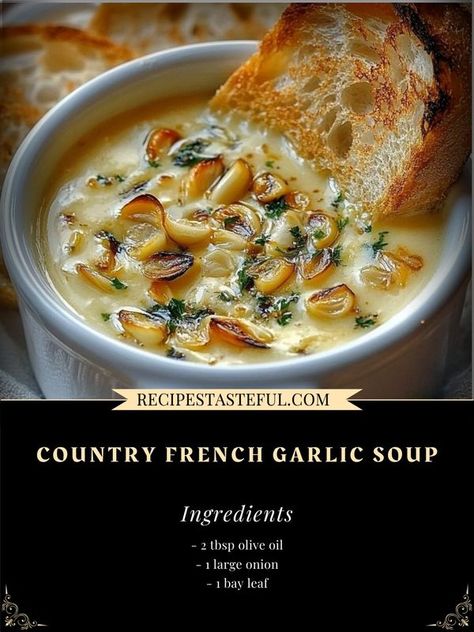 Country French Garlic Soup, Onion Garlic Soup, Keto Soups, Soup Ingredients, Soup With Ground Beef, Vegetable Benefits, Garlic Soup, Bacon Soup, Fruit Benefits