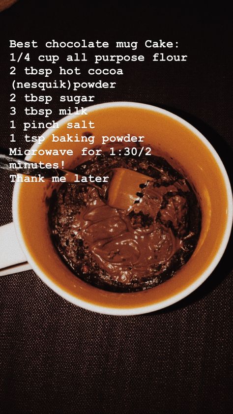 Mug Cake Microwave Without Cocoa Powder, Nesquik Mug Cake, Coco Powder Mug Cake, Mug Cake No Cocoa Powder, Hot Cocoa Mug Cake, Mug Brownie Recipe, Mug Dessert Recipes, Mug Brownie Recipes, Nutella Mug Cake