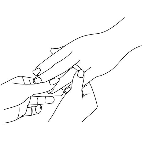 Wedding Couple Hands, Wedding Ring On Hand, Rings Wedding Couple, Wedding Ring Drawing, Rings Drawing, Ring On Hand, Holding Hands Drawing, Ring Drawing, Wedding Ring Hand