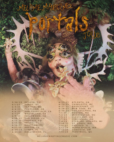 Malanie Martinez Portals Tour Concert Poster Melanie Martinez Tour, Mealine Martinez, Portals Tour, Melanie Martinez Portals, Tour Poster, Meet And Greet, Tour Posters, Latest Music, Her Music