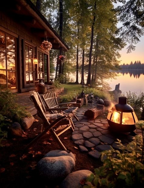 Dream House Rooms, Autumn Scenery, Cabin Life, Cabins In The Woods, Log Homes, My Dream Home, Log Cabin, Future House, Cozy House