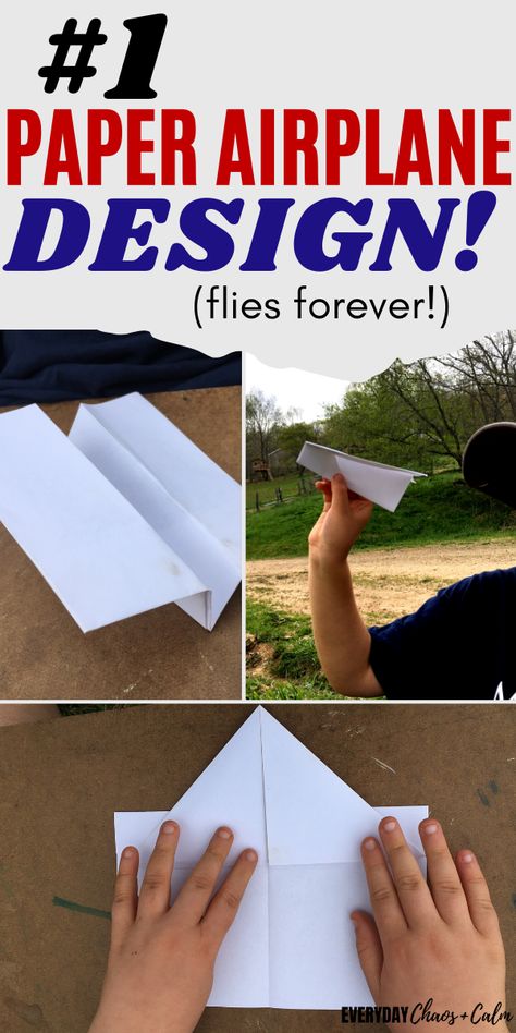 Looking for a fun outdoor activity for kids of all ages? Learn how to make the best paper airplane. Includes how to make this paper airplane step by step. A great activity for kids to do at  home, outside, and keep them busy for a long time. This airplane flies for a long time- check out the video for clips of it's flight! Best Paper Airplane Step By Step, Paper Airplanes How To Make, The Best Paper Airplane, Paper Airplane Steps, Easy Paper Airplane, Paper Airplanes Instructions, Best Paper Airplane, Make Paper Plane, Snowflake Making